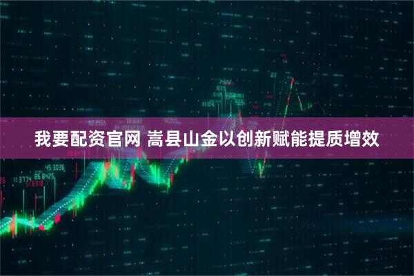 我要配资官网 嵩县山金以创新赋能提质增效